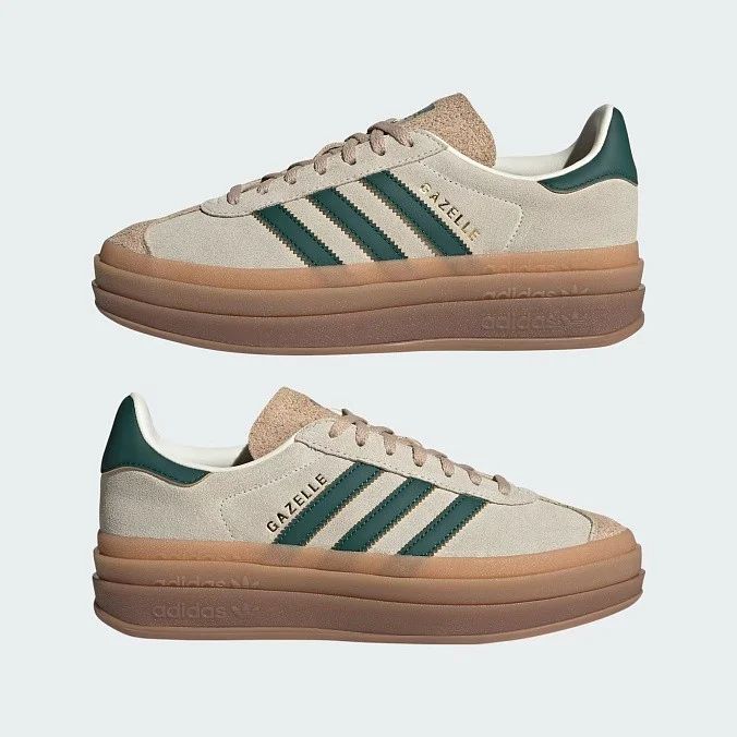 Кроссовки женские adidas Originals Gazelle Bold Cream White/Collegiate Green/Magic Beige