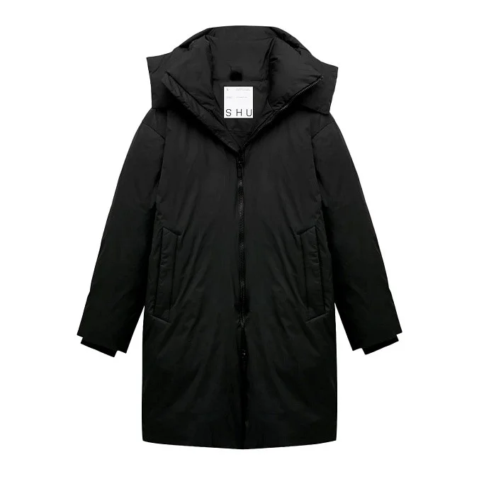 Оверсайз пуховик женский SHU чёрный
