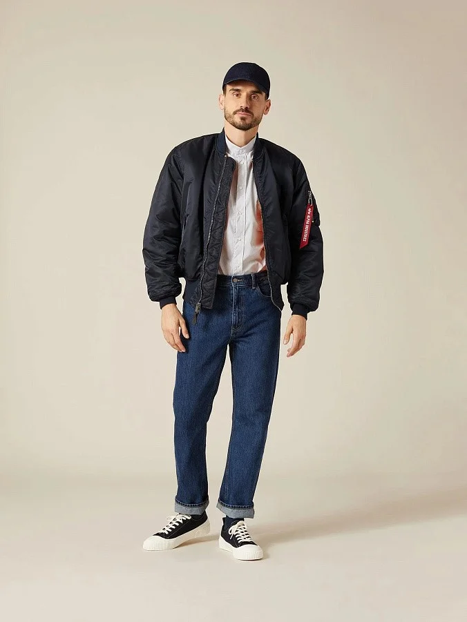 Куртка бомбер мужская Alpha Industries MA-1 Replica Blue