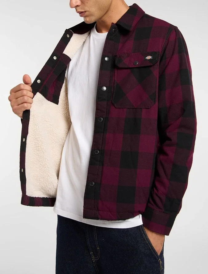 Куртка-рубашка Dickies Lined Sacramento Shirt Maroon